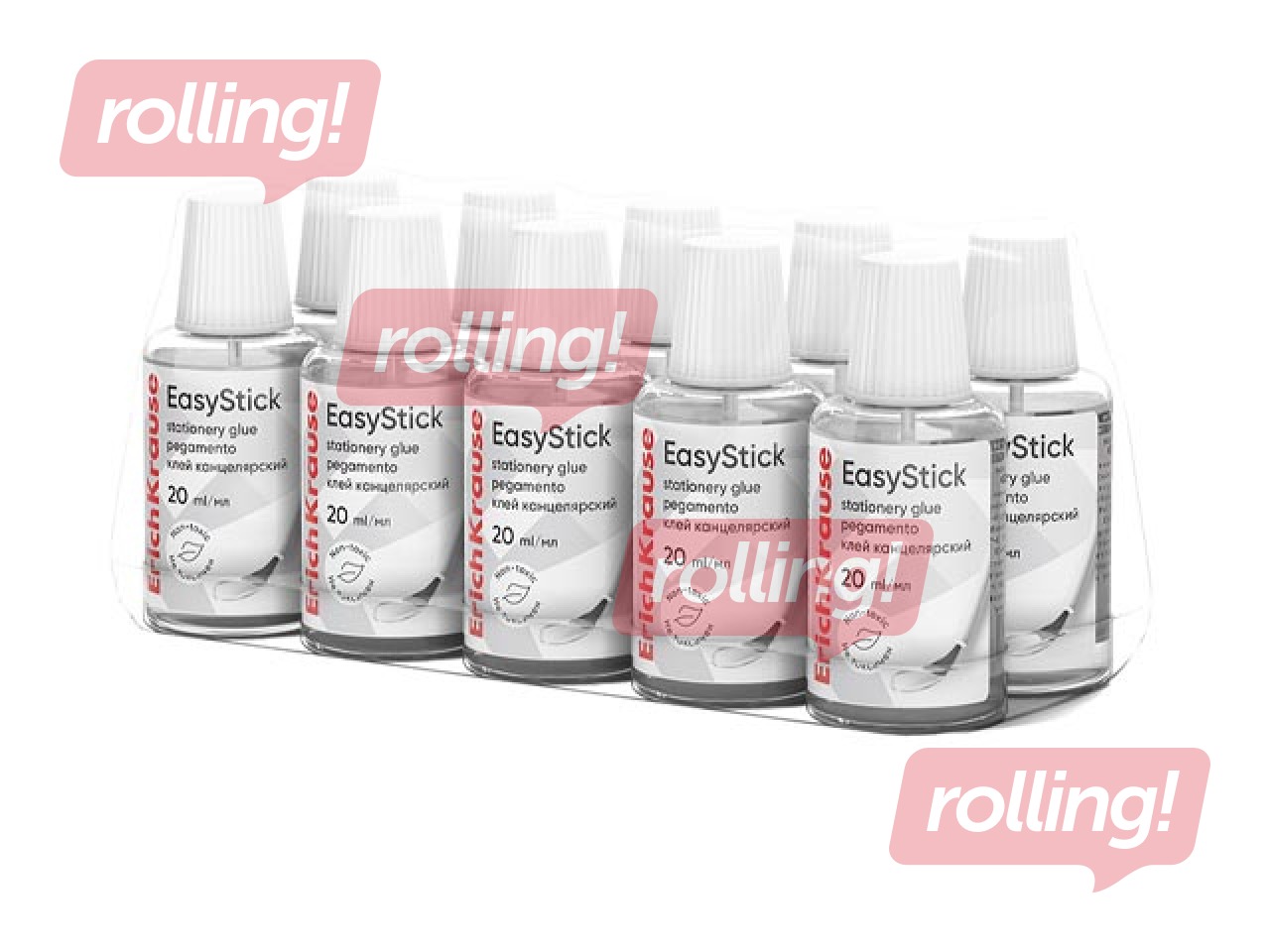 Glue ErichKrause, EasyStick, transparent, with brush, 20ml