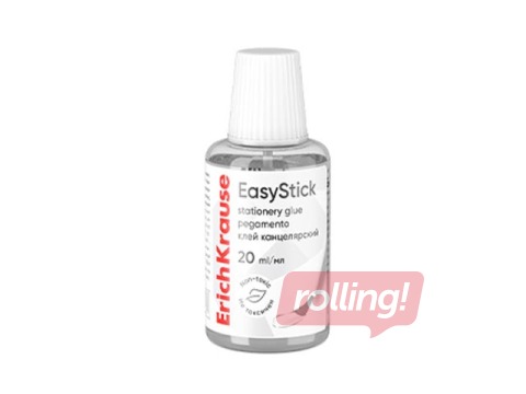 Liim ErichKrause, EasyStick, läbipaistev, pintsliga, 20ml