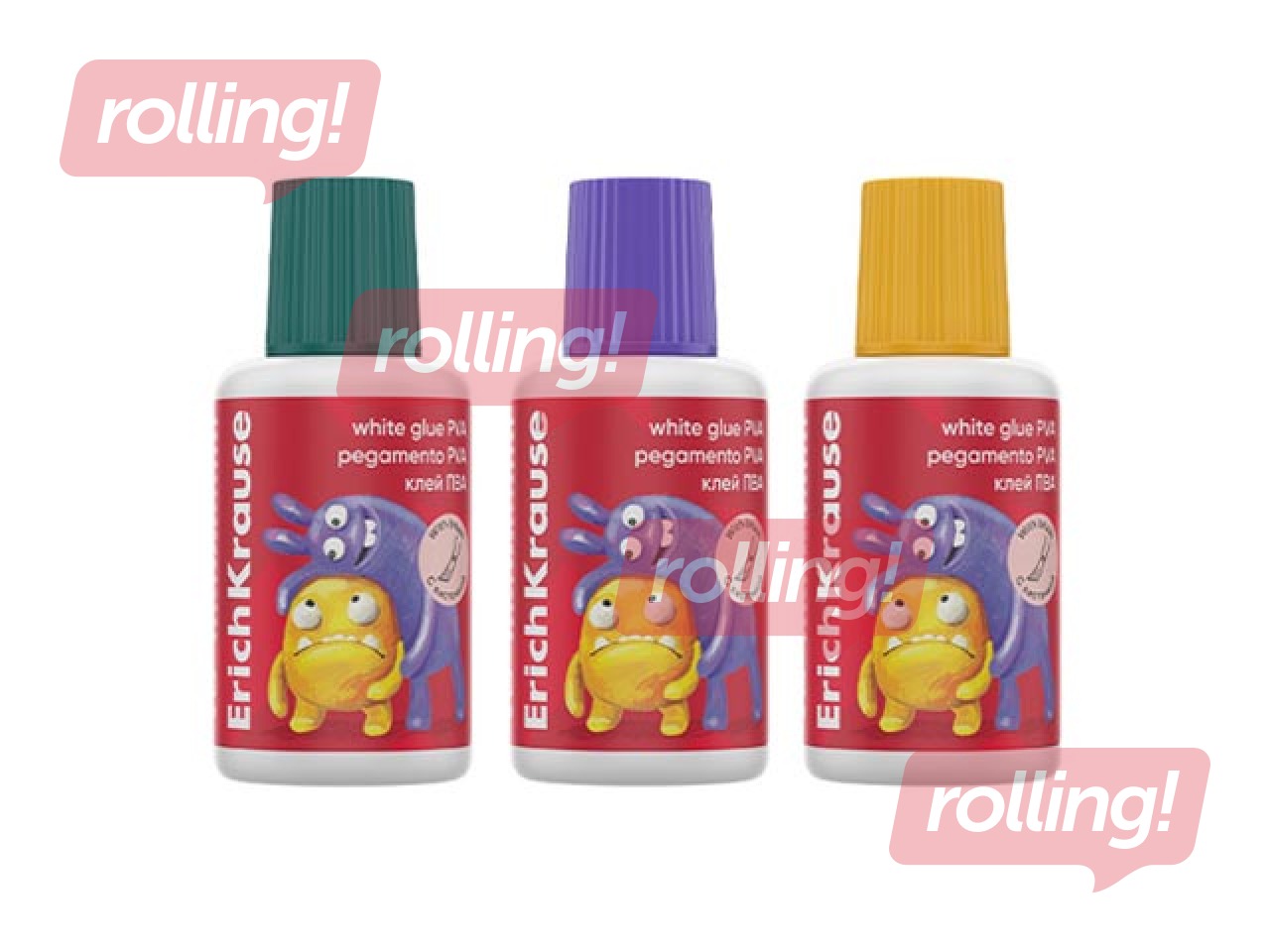 Līme PVA ErichKrause, Jolly Friends, ar otiņu, 20ml
