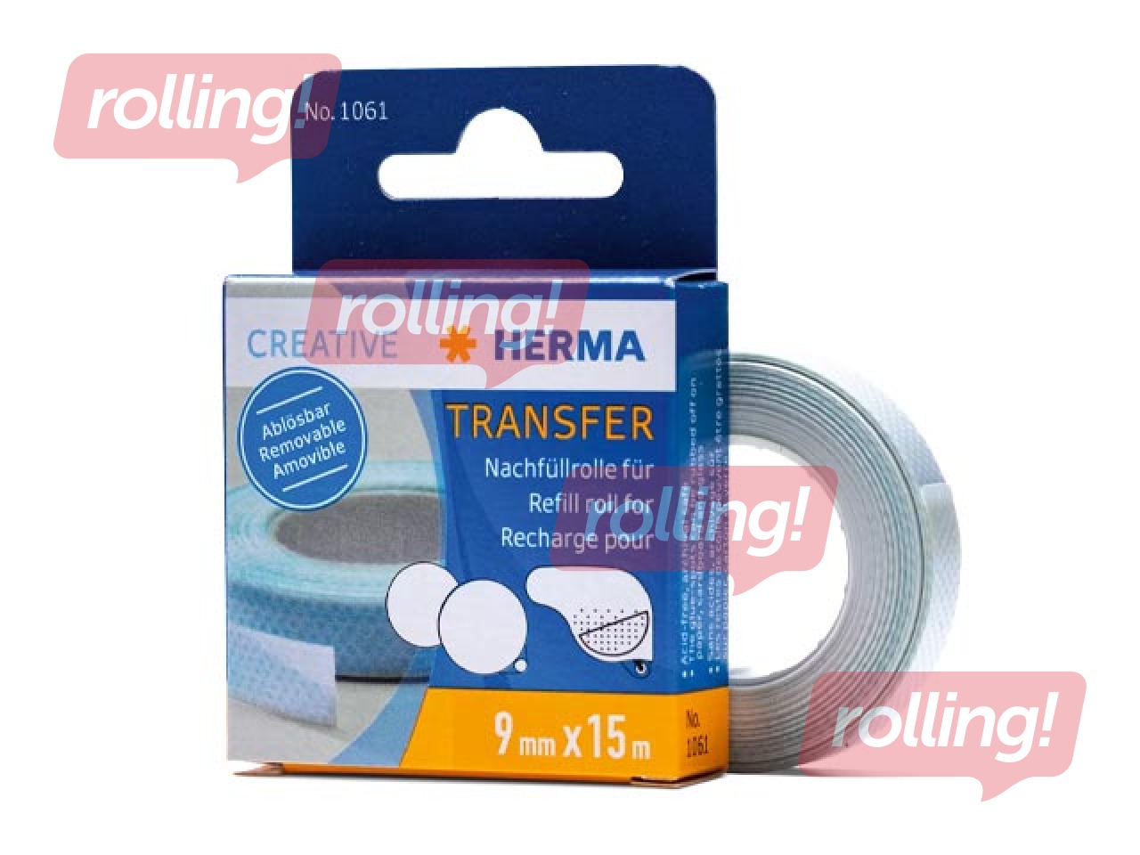 Refill glue roller Herma, removable adhesive, 15m