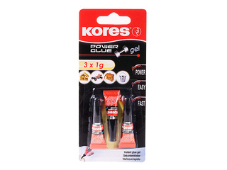 Universal glue KORES, POWER GLUE GEL, 3x1g