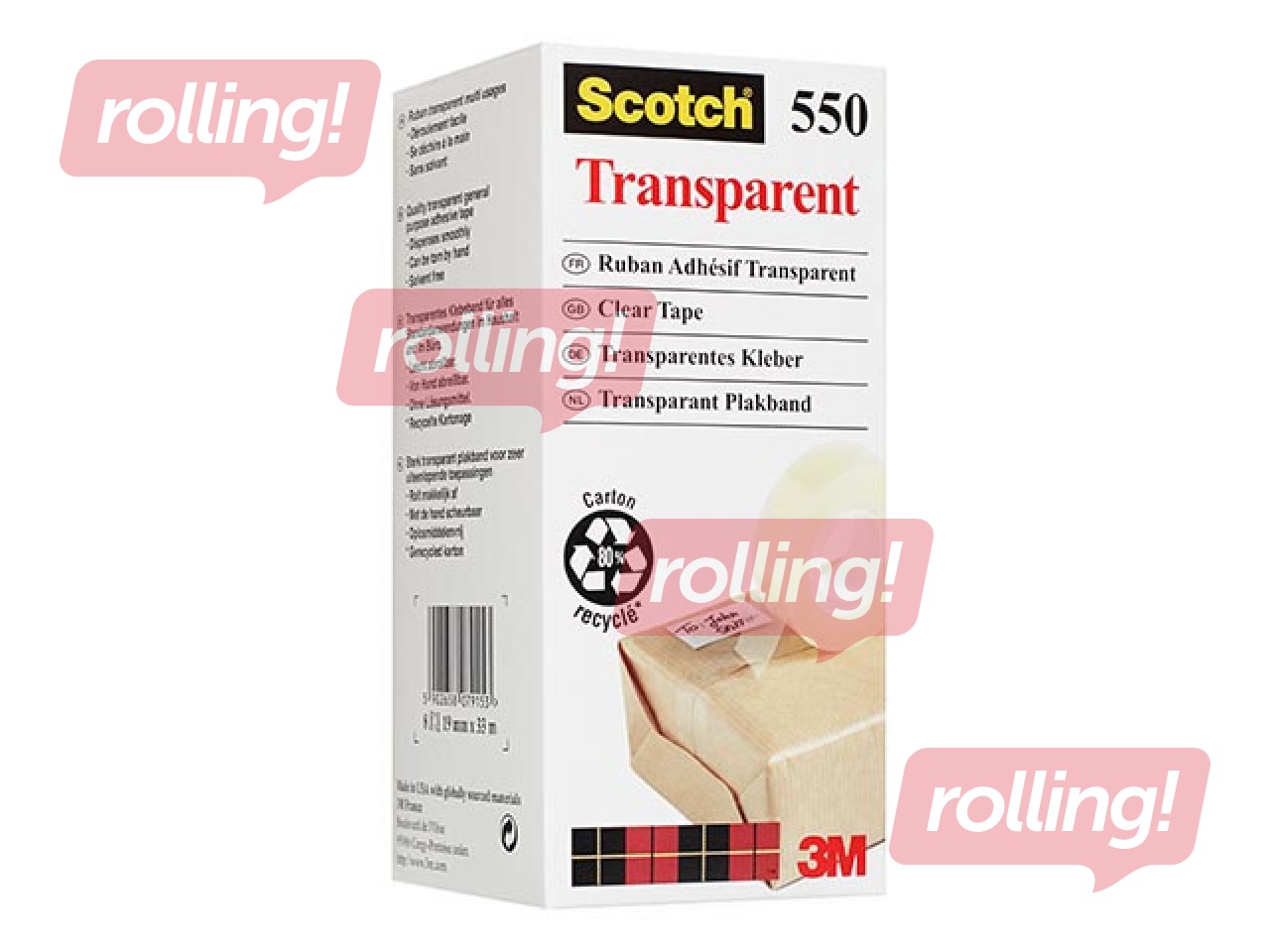 Kleeplint 3M Scotch 550, läbipaistev, 19mm x 33m,1 tk.
