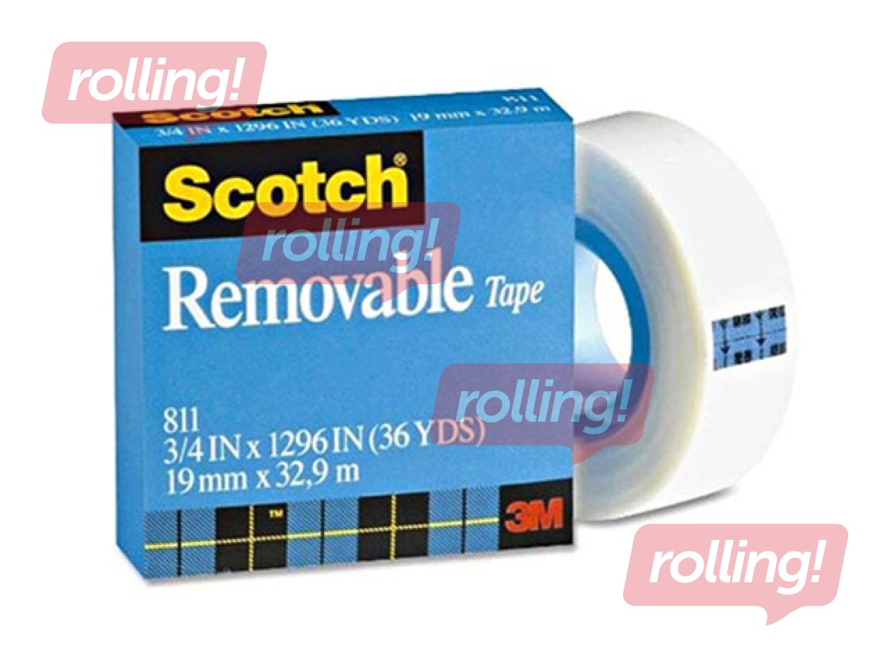 Kleeplint 3M Scotch eemaldatav 811, 19mm x 33m,1 tk