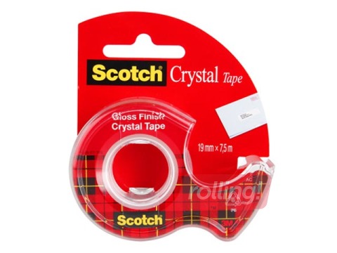 Alusega kleeplint 3M Scotch Crystal, 19mm x 7.5m