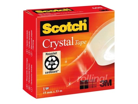 Kleeplint 3M, Scotch Crystal 600, 19mm x 33m