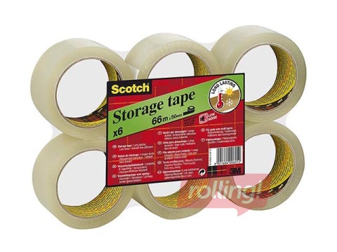 Tape 3M Scotch Storage Low-noise packing tape, 50mm x 66m, transparent