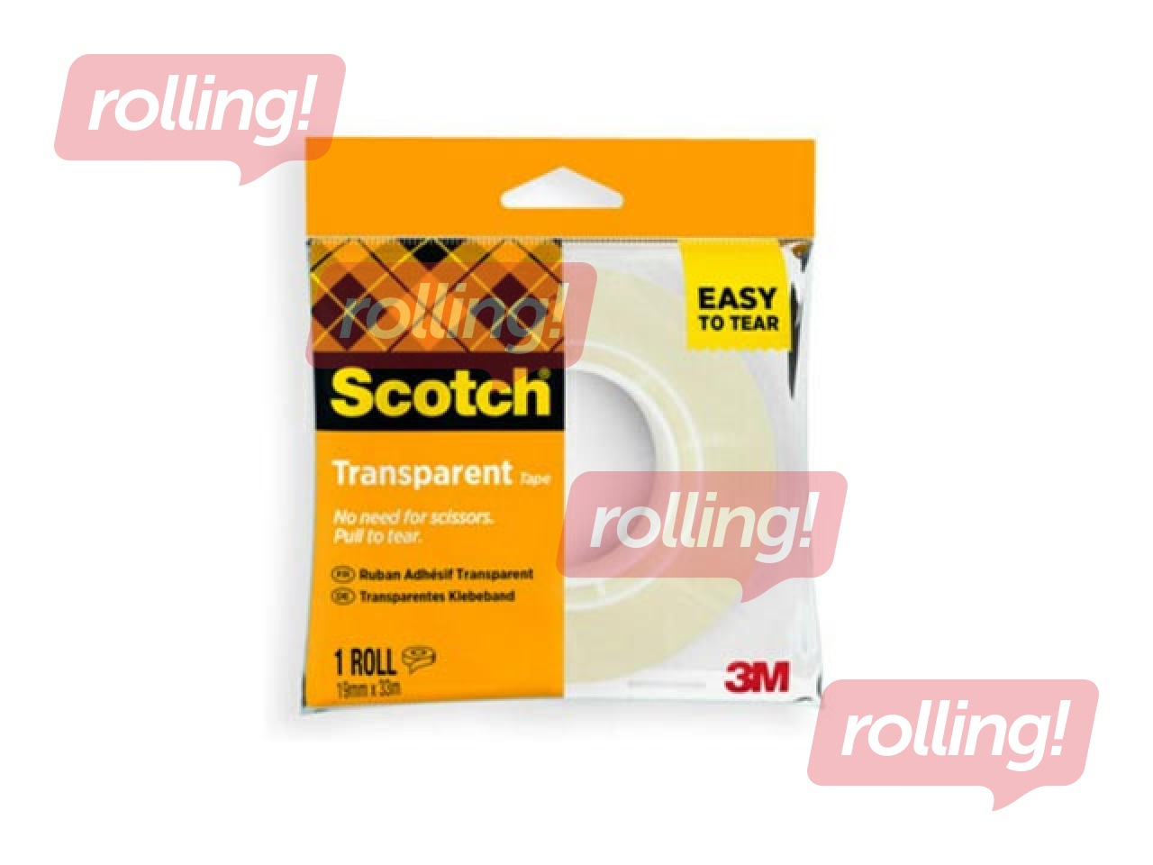 Līmlente 3M, Scotch 508, 19mm x 33m, caurspīdīga
