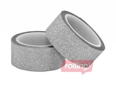 Isekleepuv sädelev teip 15mm x 3m, hõbedane, 2 tk.