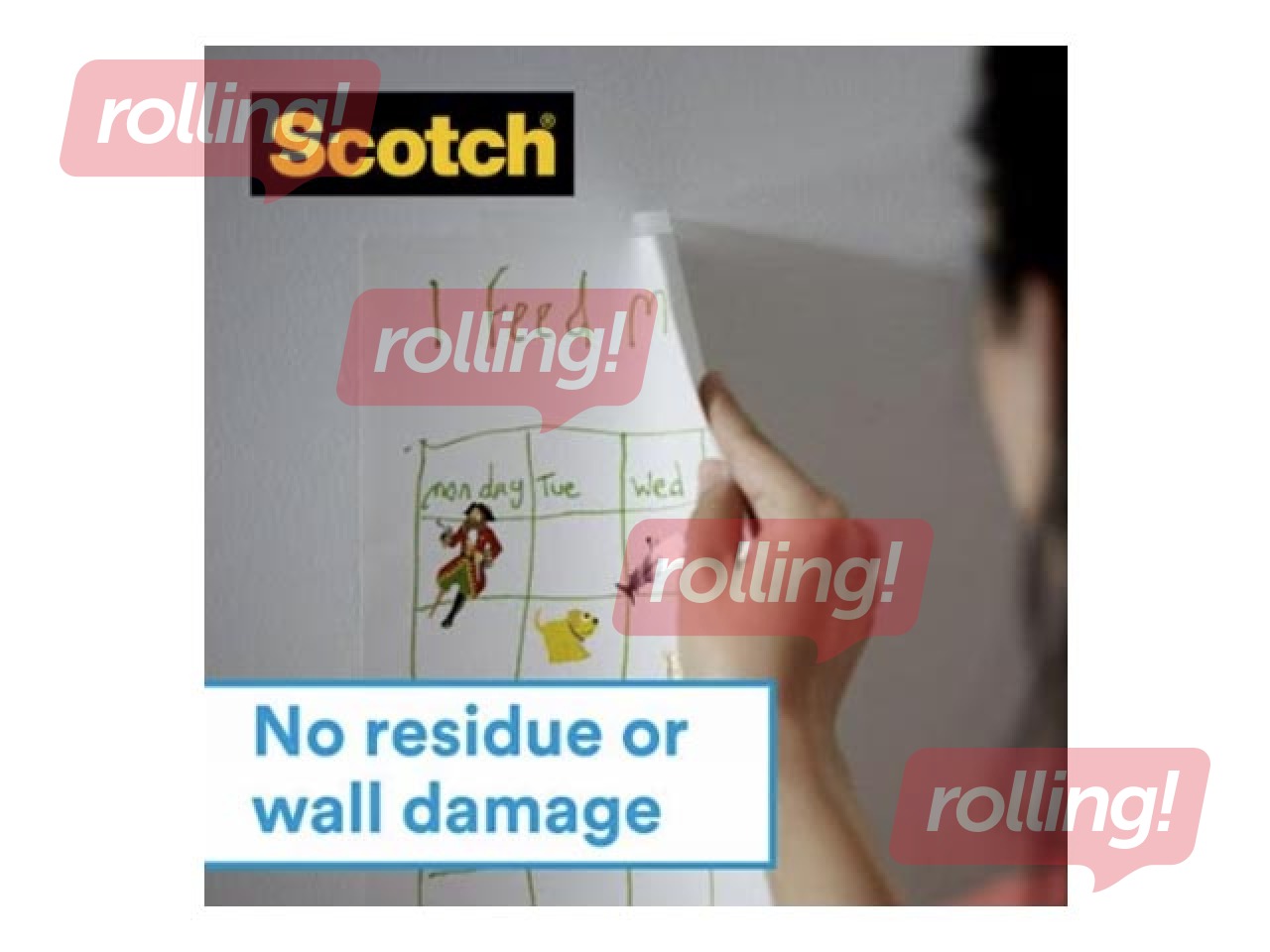 Teip 3M Scotch Wall-Safe, 19mm x 16.5m