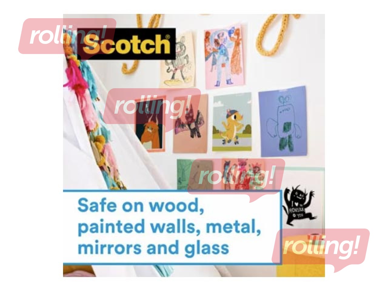 Teip 3M Scotch Wall-Safe, 19mm x 16.5m