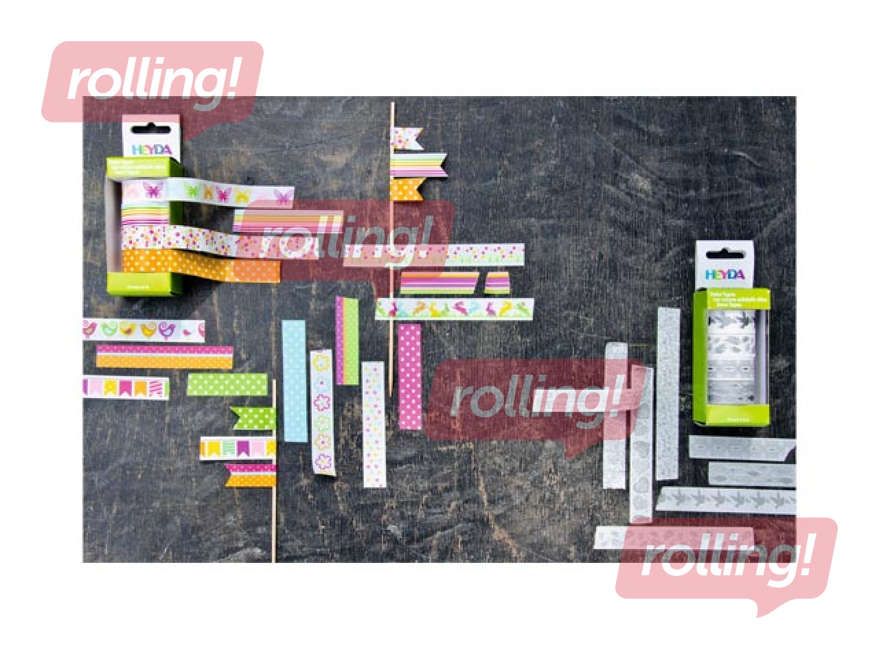 Adhesive tape Heyda, Spring, Tulips, paper, assorted colors, 15mm x 5m