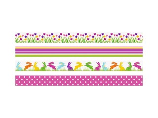 Клейкая лента Heyda, Spring, Тюльпаны, бумажная, разные цвета, 15мм x 5м