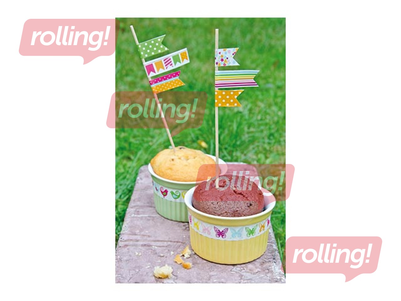 Adhesive tape Heyda, Spring, Butterflies, paper, assorted colors, 15mm x 5m