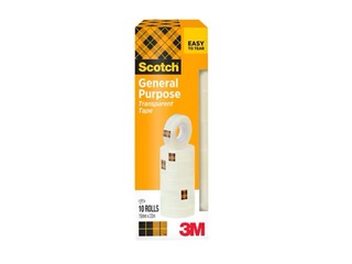 Клейкая лента 3M Scotch 508, 15ммx33м, прозрачная, 10 шт.