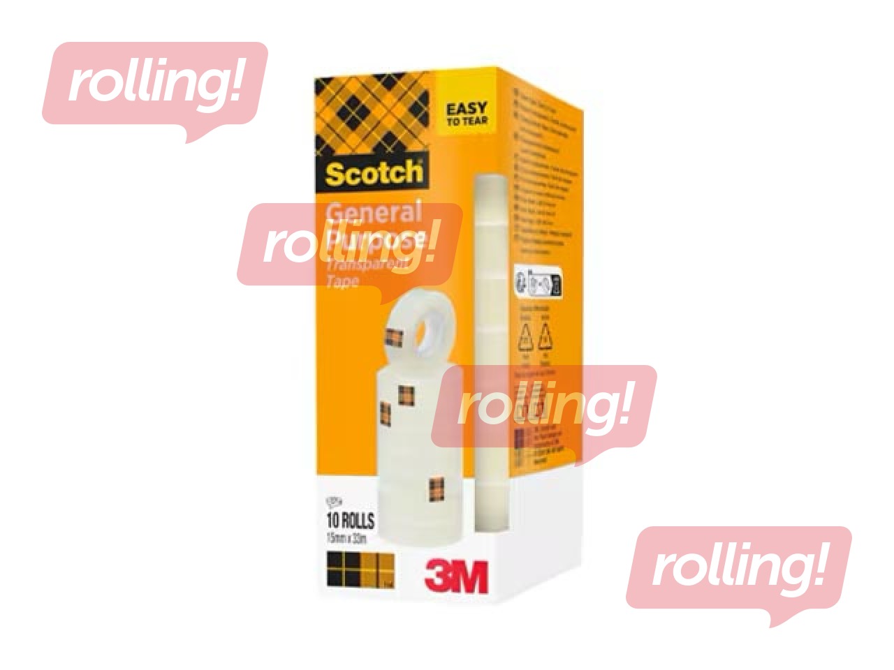 Līmlente 3M Scotch 508, 15mmx33m, caurspīdīga, 10 gab.