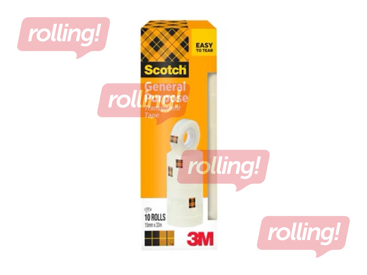 Teip 3M Scotch 508, 15mmx33m, läbipaistev, 10 tk