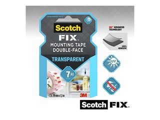 Kahepoolne teip 3M Scotch, 19mm x 1.5m, läbipaistev