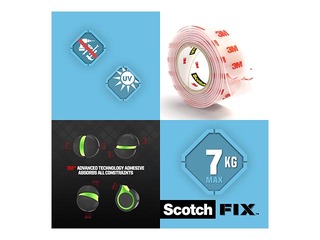 Kahepoolne teip 3M Scotch, 19mm x 1.5m, läbipaistev