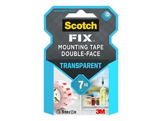 Līmlente abpusēja 3M Scotch, 19mm x 1.5m, montāžas, caurspīdīga
