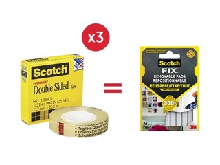Two sided tape 3M Scotch, 12mm x 23m + GIFT! Buy tape and receive a gift!
