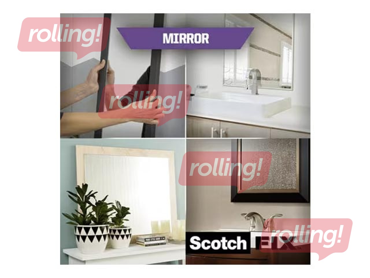 Līmlente abpusēja 3M Scotch, Bath & Mirror, 19mm x 1.5m