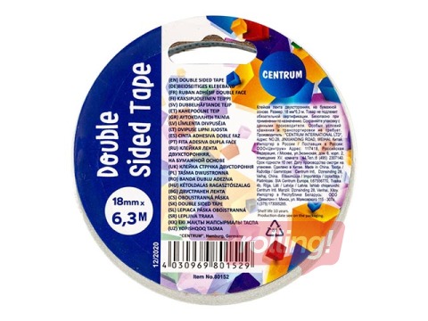 Double sided adhesive tape, 18mm x 6.3m