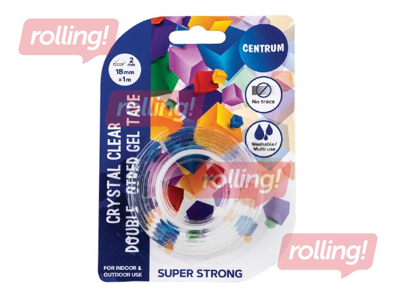 Kahepoolne geellint Centrum, läbipaistev, 18mm x 1m