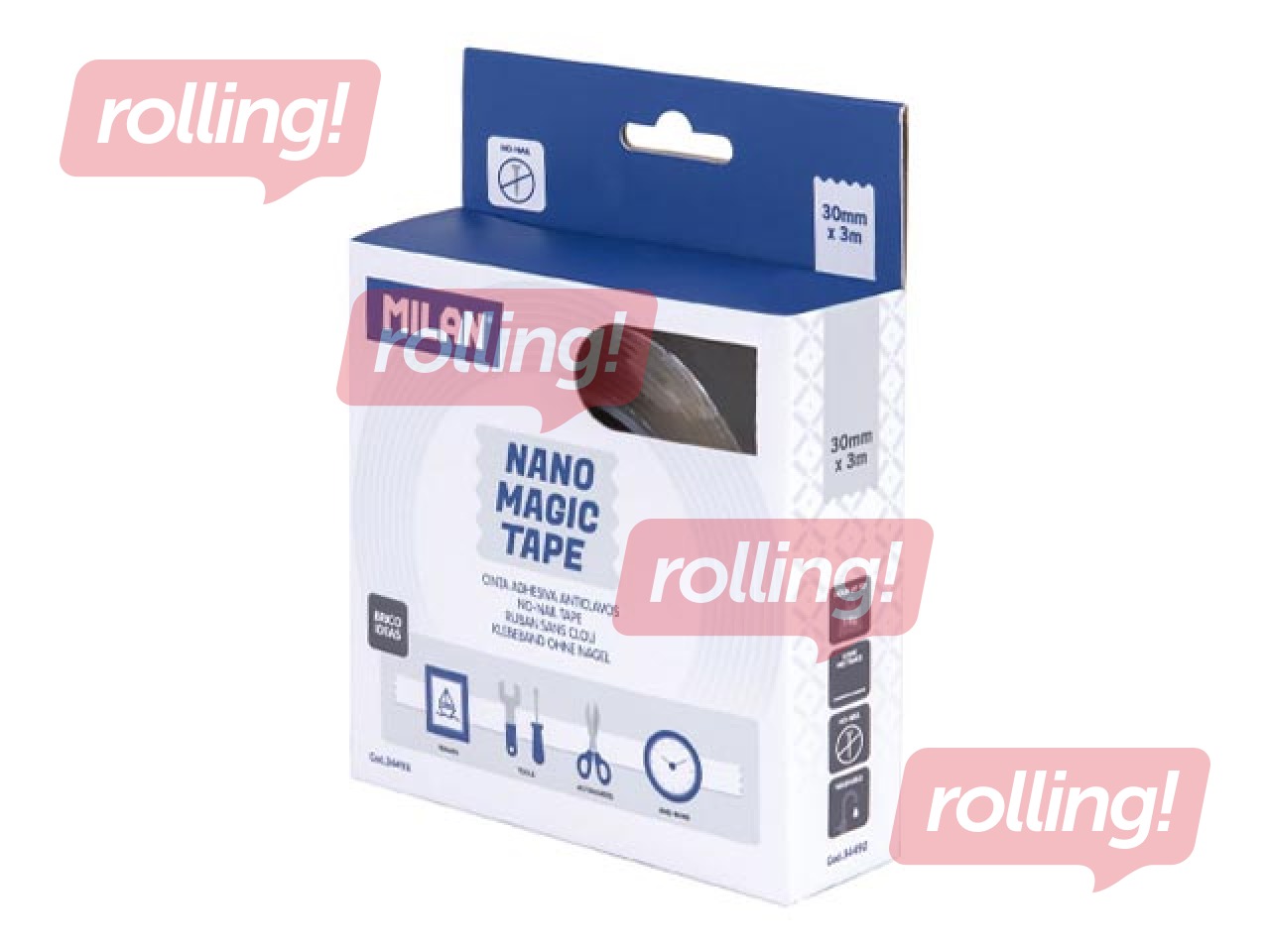 Double sided adhesive gel tape Milan, 30mm x 3m