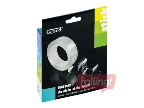 Tape Grand, double-sided, crystal clear, 30mm x 5m