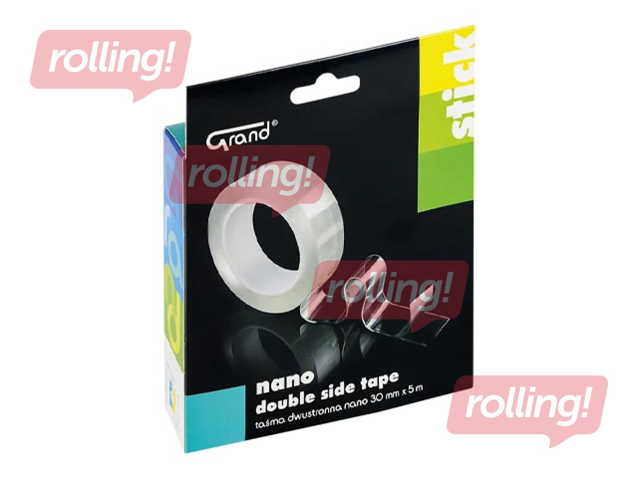 Tape Grand, double-sided, crystal clear, 30mm x 5m