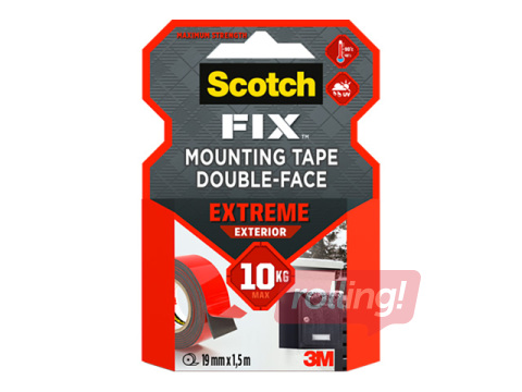 Double-sided mounting tape, Scotch Extreme, transparent, 19mm x 1.5m