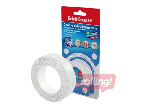 Double-sided foam tape ErichKrause, 15mm x 2m