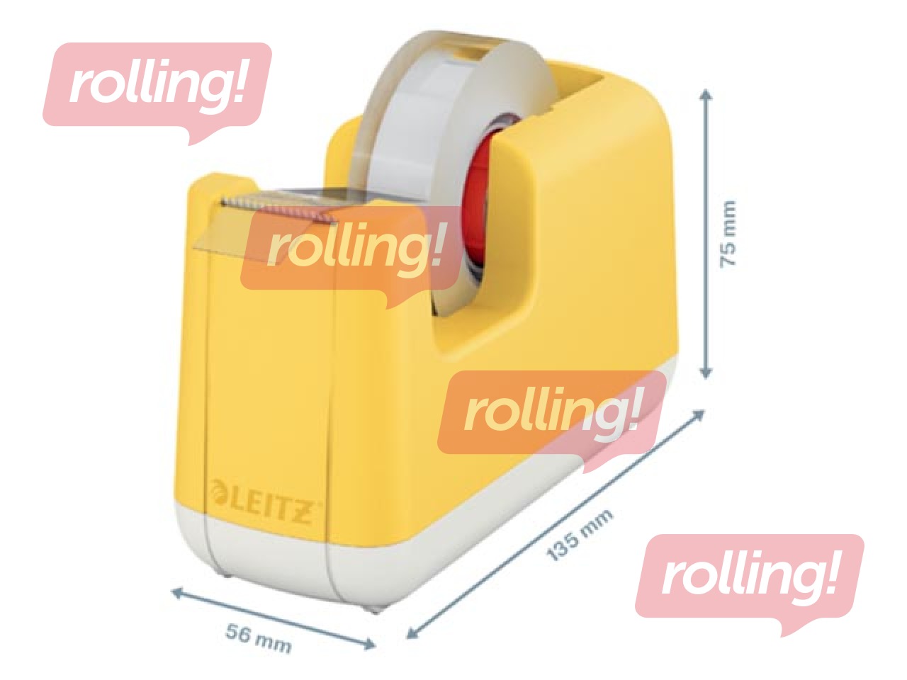 Teibi hoidja  Leitz Cozy koos teibirulliga, kollane