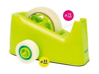 Double tape dispenser with adaptor Milan, yellow acid 