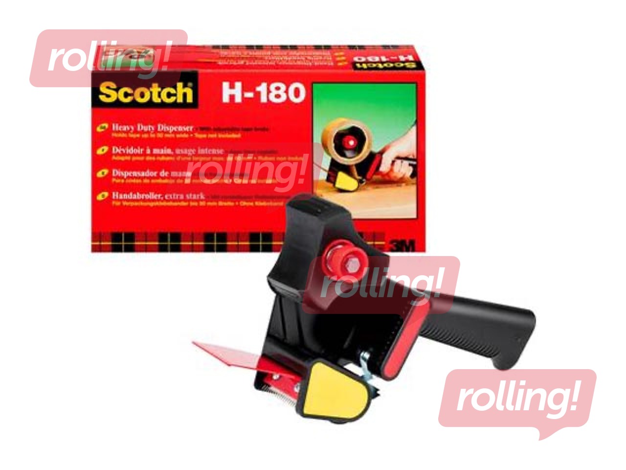 Līmlentes turētājs Scotch H-180, melns/sarkans