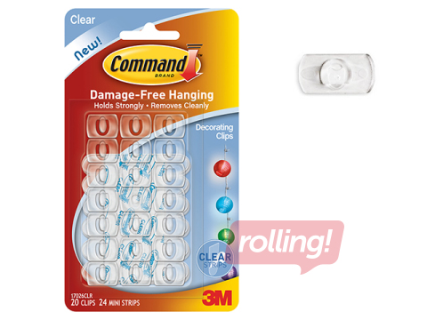 Command Decorating Clips, transparent