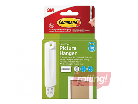 Command Sawtooth Picture Hanger L, white