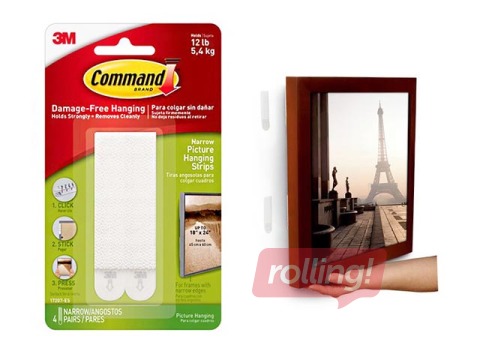 Command Medium Picture Hanging Strips, white