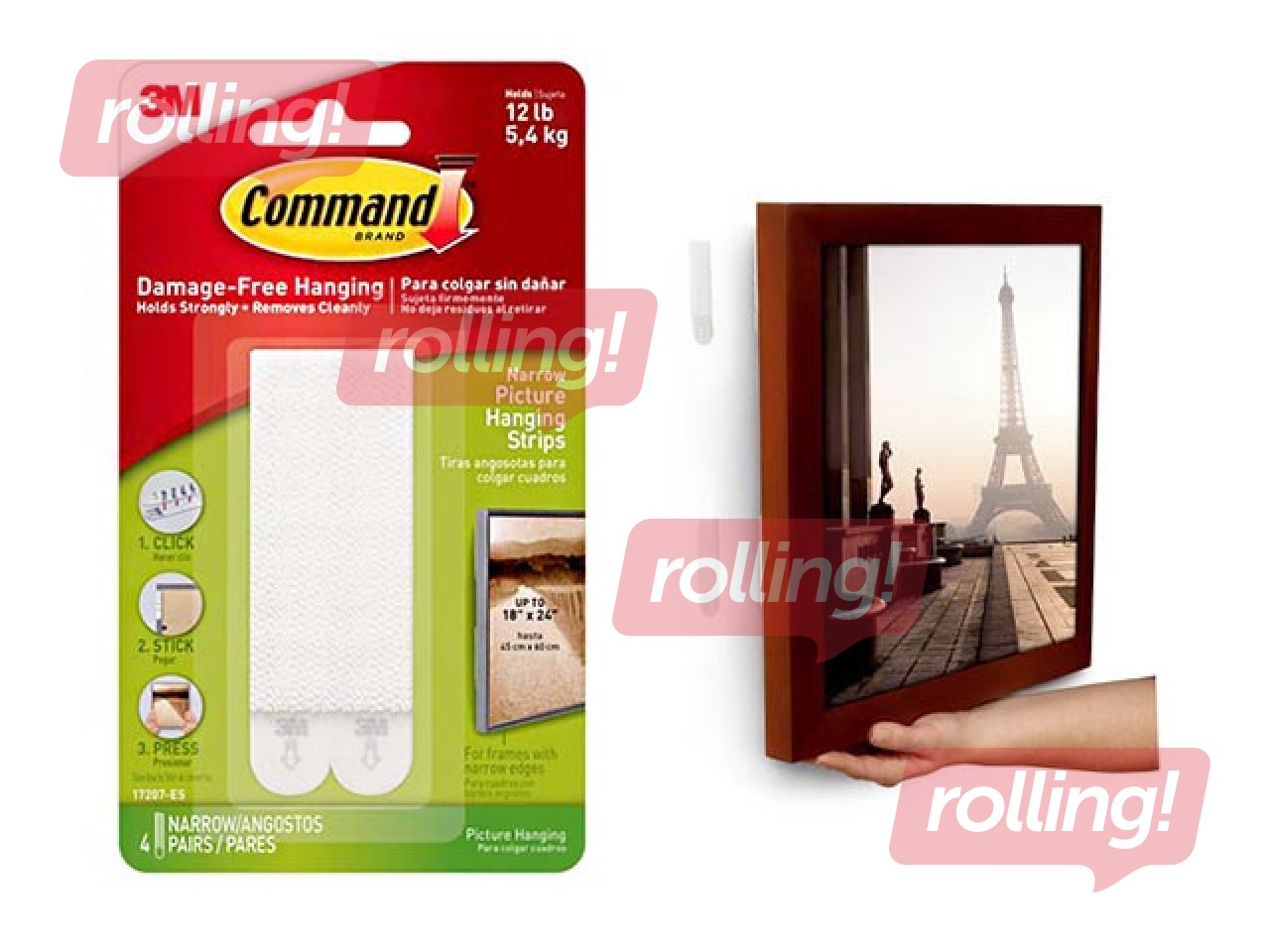 Command Medium pildi riputusribad, valged