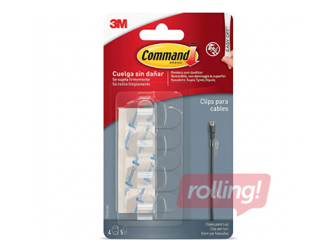 Konksud Command siseruumidesse, läbipaistvad