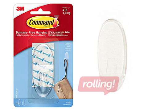 Command крючок прозрачный, большой