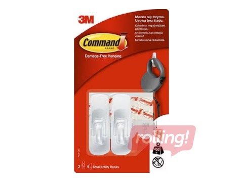 Utility Hooks Command S 17002, adhesive, white