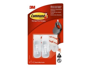 Utility Hooks Command S 17002, adhesive, white
