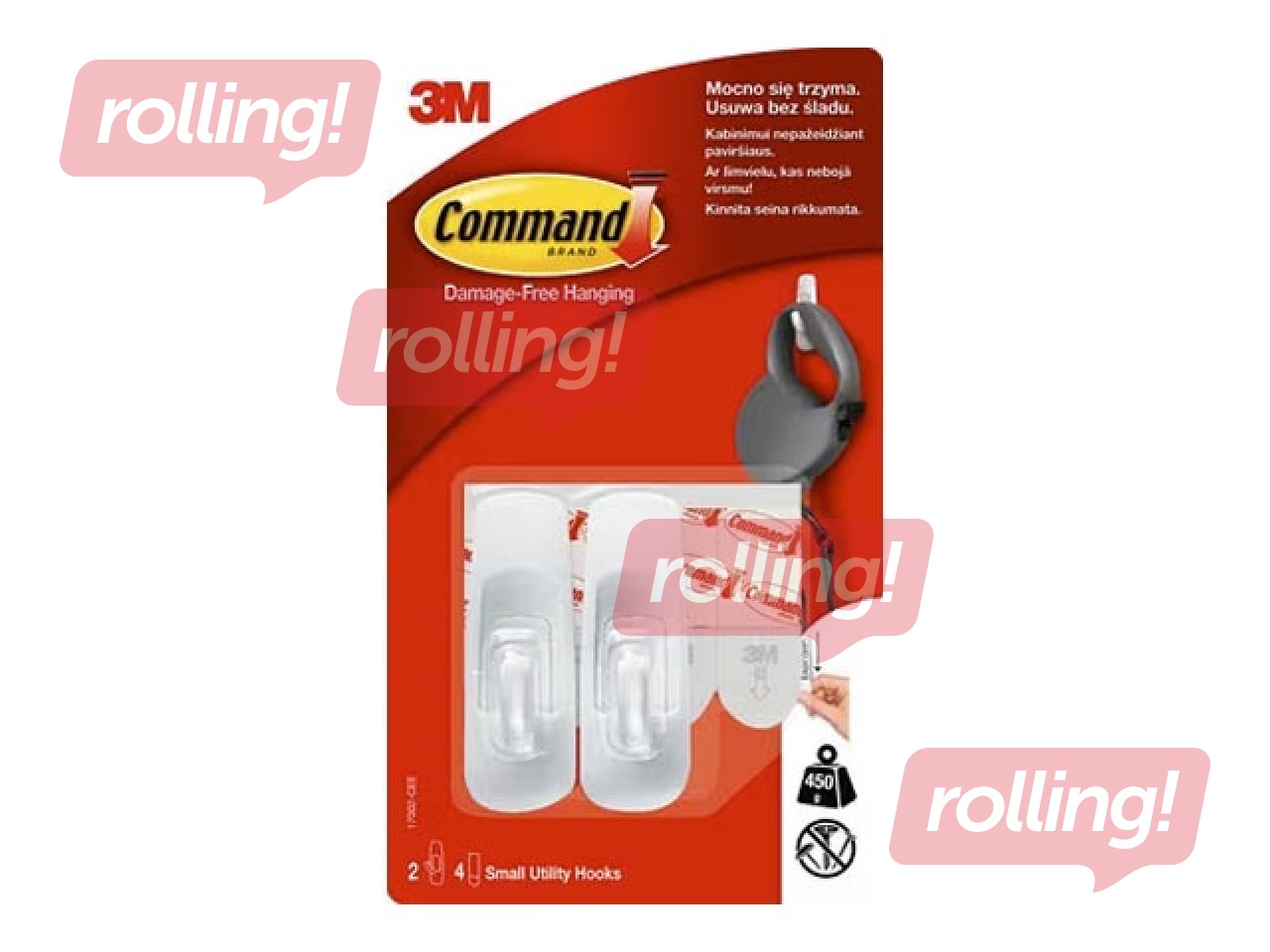 Utility Hooks Command S 17002, adhesive, white