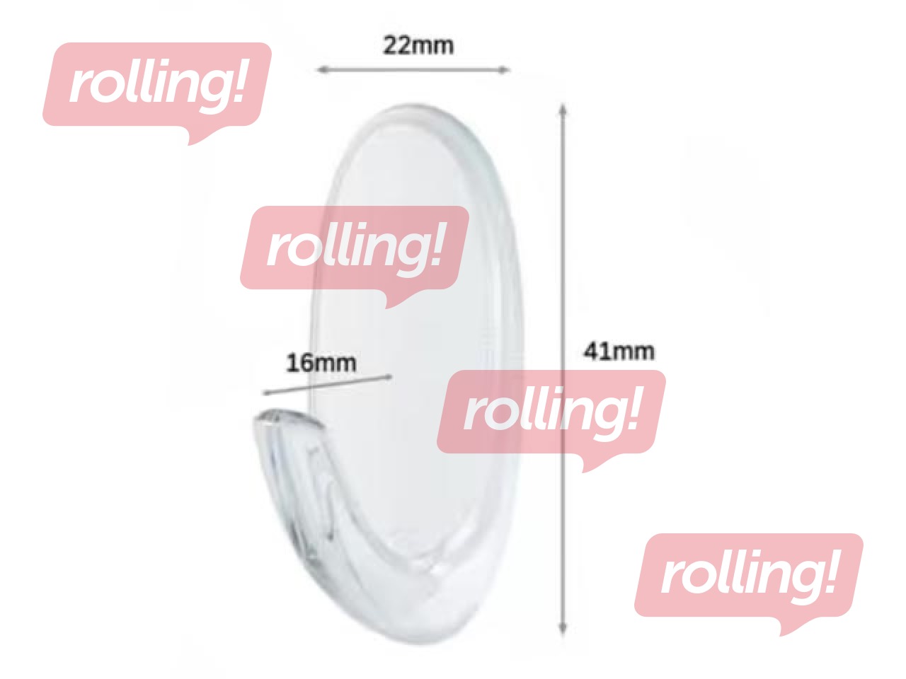 Command Hooks with adhesive strips S 17092, transparent