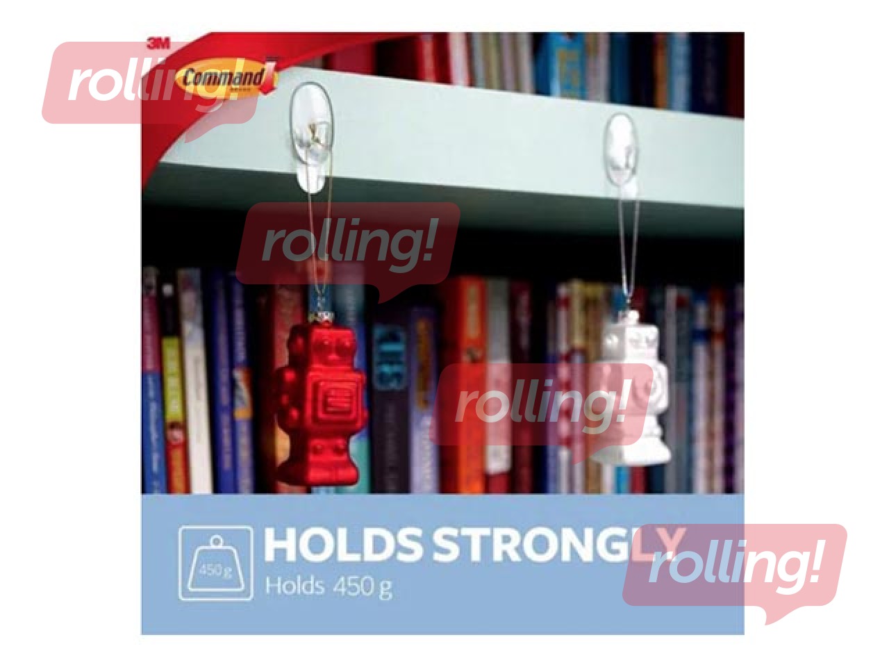 Command Hooks with adhesive strips S 17092, transparent