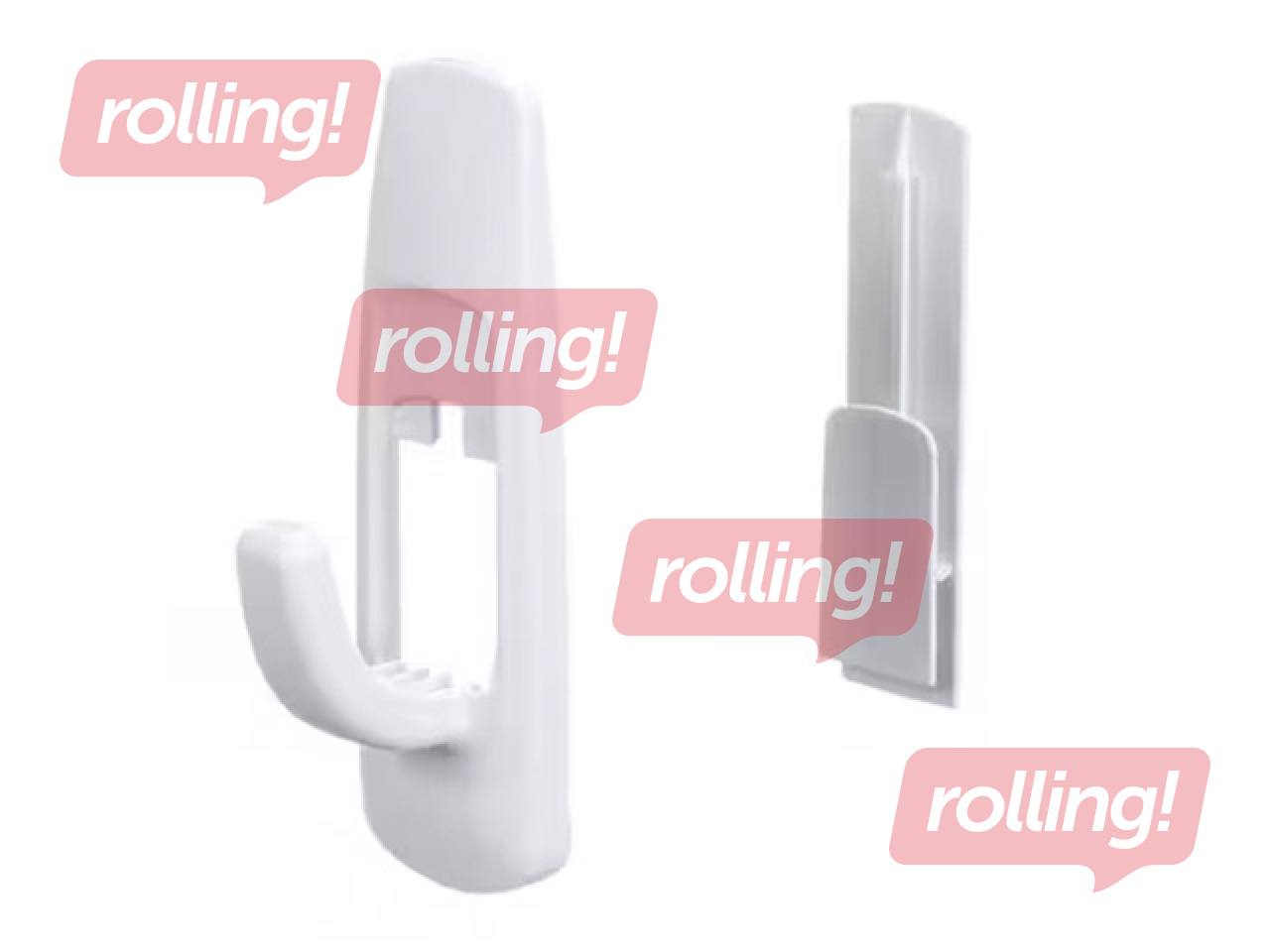 Command Large Utility Hook, plastic, adhesive, white