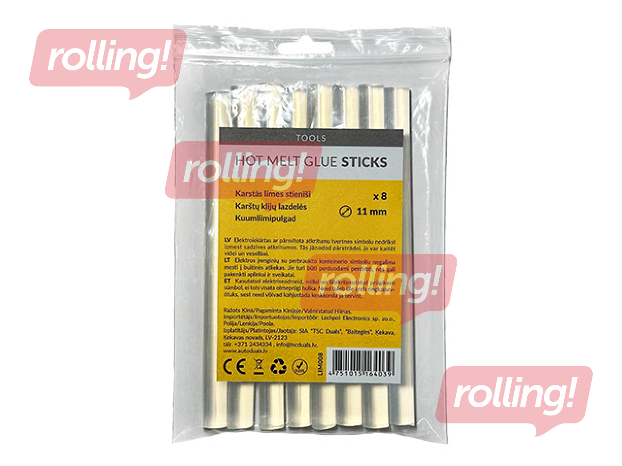 Glue sticks D11, 15 cm, 8 pcs