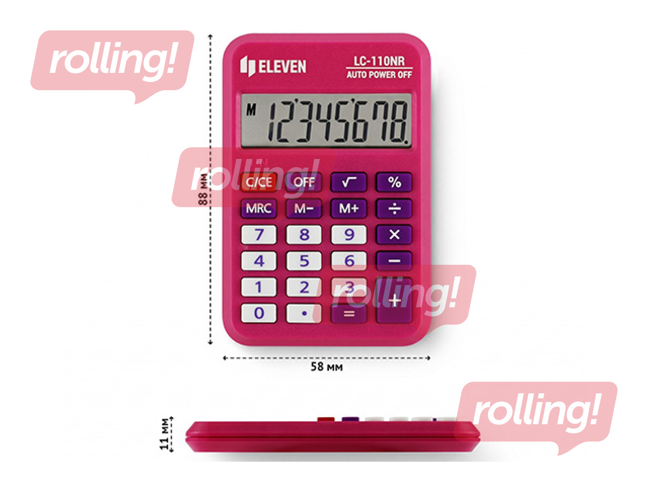 Kalkulaator Eleven LC110NR-PK, roosa
