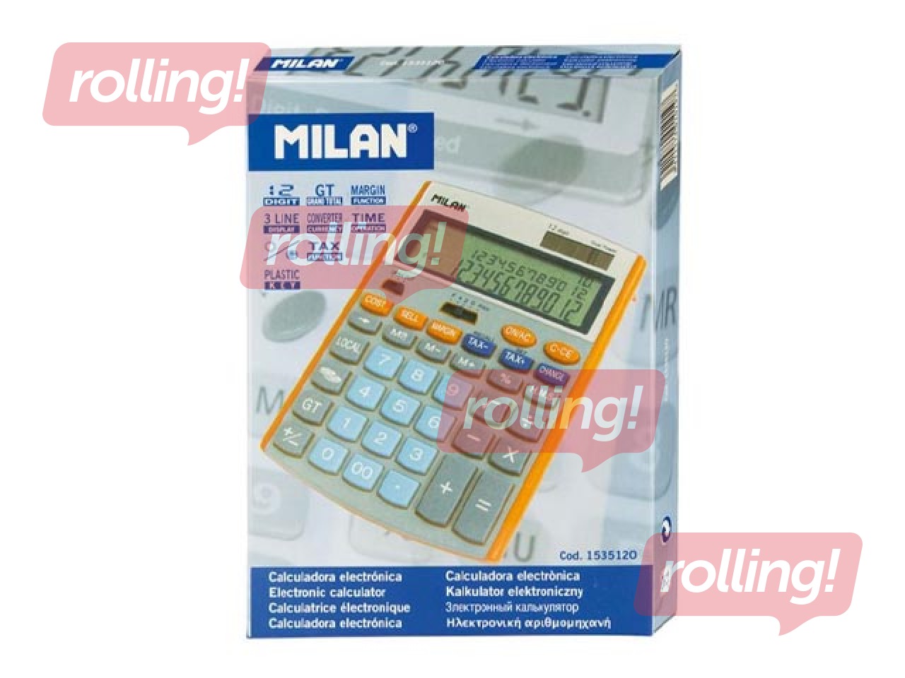 Kalkulators Milan, oranžs-pelēks